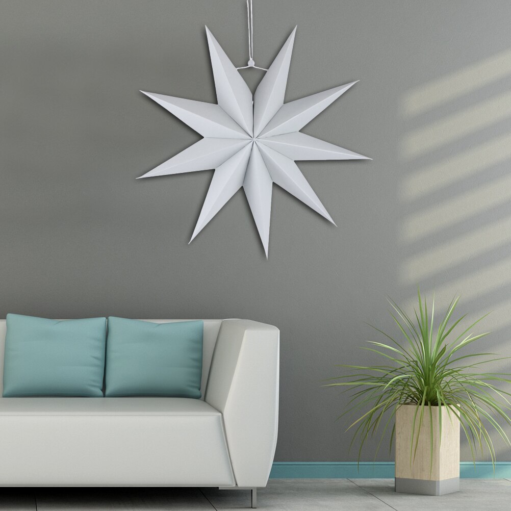 Lanterne étoile faite à la main, lampe en papier, respectueux de l'environnement, accessoire de lampe, 30cm (gris)