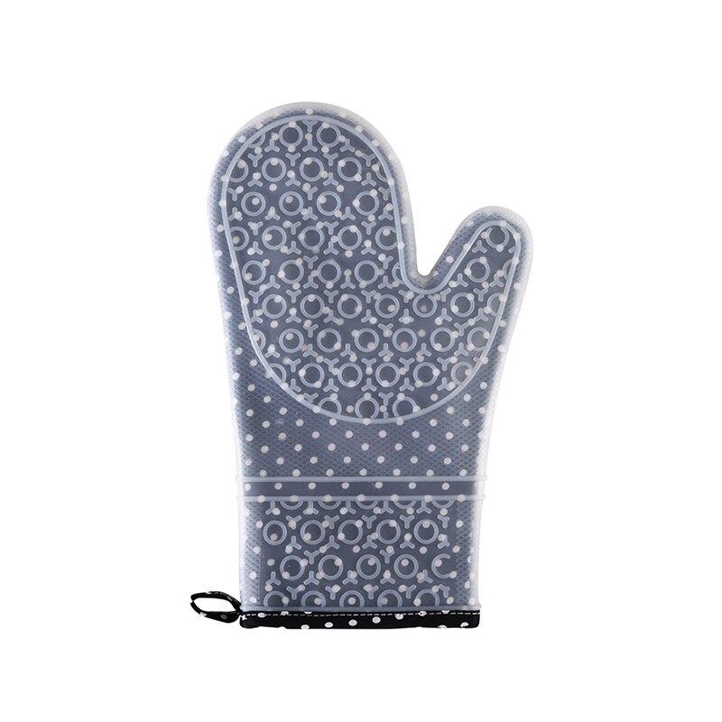 Heat Resistant Silicone Gloves Oven Mitts With Cotton Lining Non-Slip Cooking Grill Glove Oven Pot Holder Kitchen Baking Gloves: 1Pcs Black