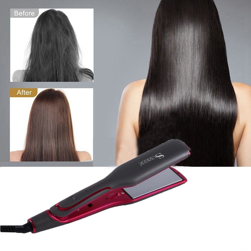 SURKER Glätteisen Schnelles warm-hoch Thermische Professionelle Turmalin Keramik Heizung Platte Haarglätter EU Stecker