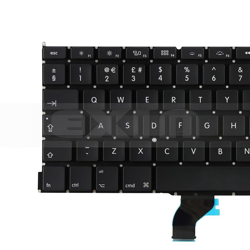for Macbook Pro Retina 13" A1502 UK English Keyboard with Backlight Year ME864 ME866 MGX72 MGX92 MF839 MF841
