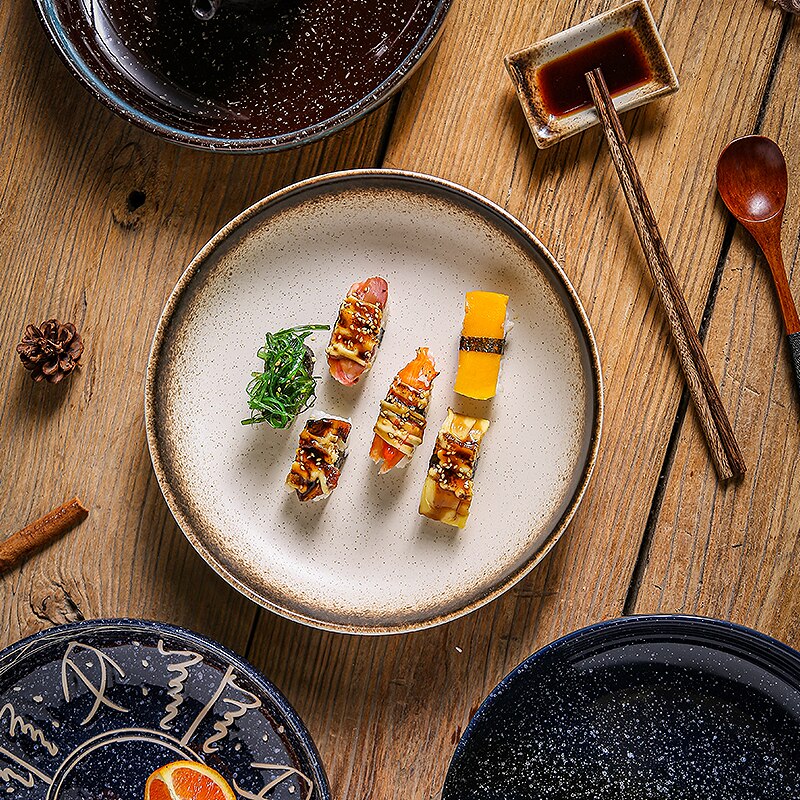 Japanse Keramische Plaat Tafel Decoratie Fruit Salade Sushi Steak Plaat Restaurant Hotel Service Tray Kitchen Tools