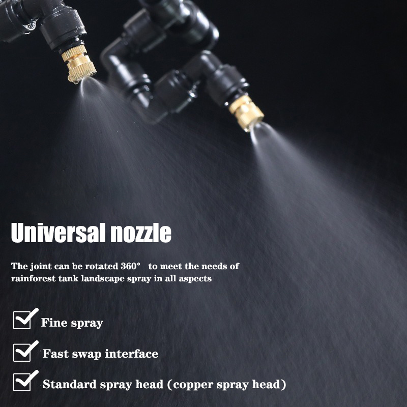 Pulverizador de selva tropical, Control WiFi, niebla automática, sistema de pulverización de sincronización de selva tropical, Kit de temporizador de riego, pulverizador para reptiles, humidificador