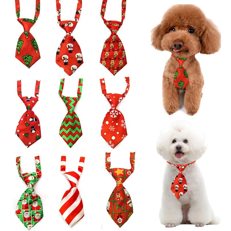 2 stk julehundehalsbånd hundetilbehør til små hunde justerbart kæledyrsbånd kæledyrspleje til hvalpehundehalsbånd hund slips: Default Title