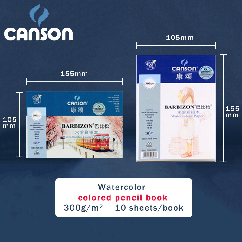CANSON BARBIZON acuarela /libro de lápices de colores/almohadilla/papel 8/16/32K 200/240/300g/m² sellador/bobina libro pintado a mano: BARBIZON300g-2covers