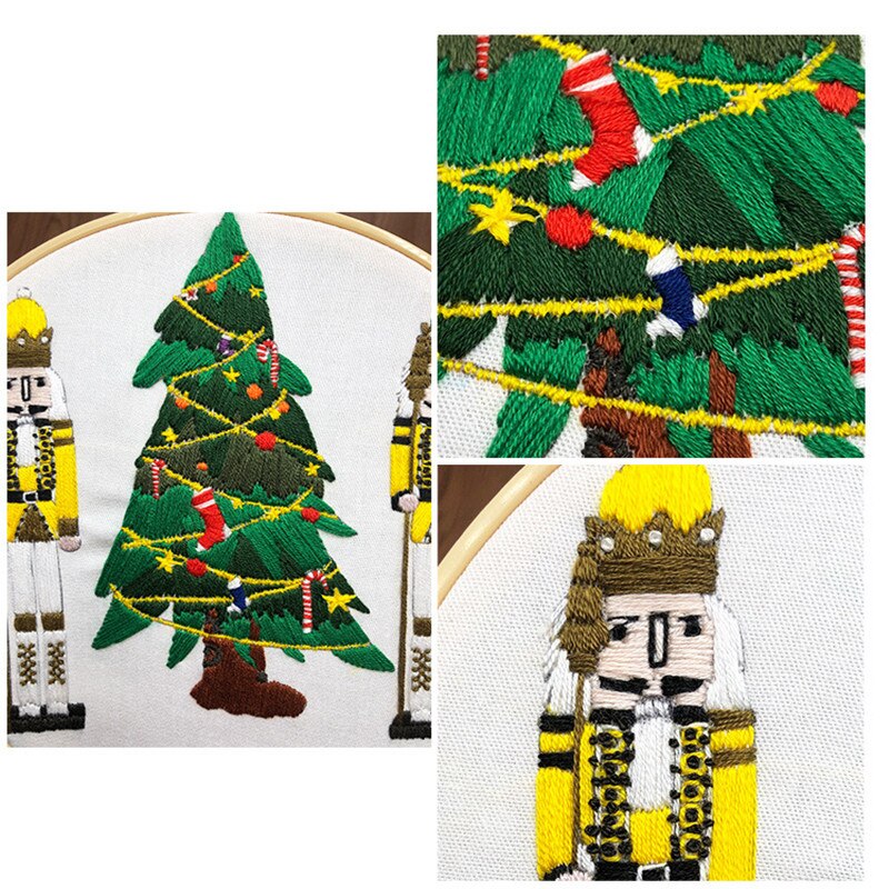 1 conjunto de ferramentas para bordado artesanal criativo de natal para iniciantes faça você mesmo kit de fios para ponto cruz