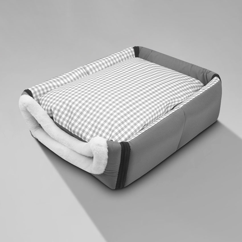 Schattig grotbed voor katten en honden 2-in-1 zelfverwarmend warm huisdierbed Comfortabele den-stijl mat Winter Verdikt Warm Het hele seizoen: 40 cm / GRIJS