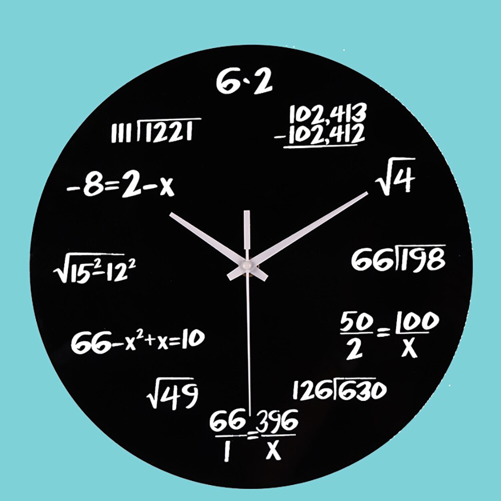 12 tommers digital veggklokke tavle geek klokke akryl stille matematikk pedagogisk for barn lærere skole klasserom dekor