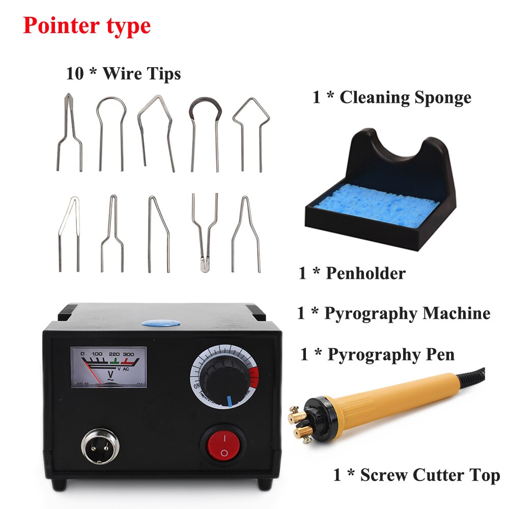 110V-240V Woodburner Houtgestookte Tool Kit Woodburning Pyrography Pirograbador Pen Machine Set Elektrische Soldeerbout: Pointer Type
