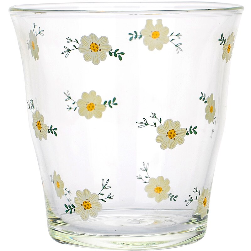 Glaskopper juice kaffekop stort hjem mælkekopper blomst gennemsigtig indretning taza de cafe vandglas drikker  ac50gc