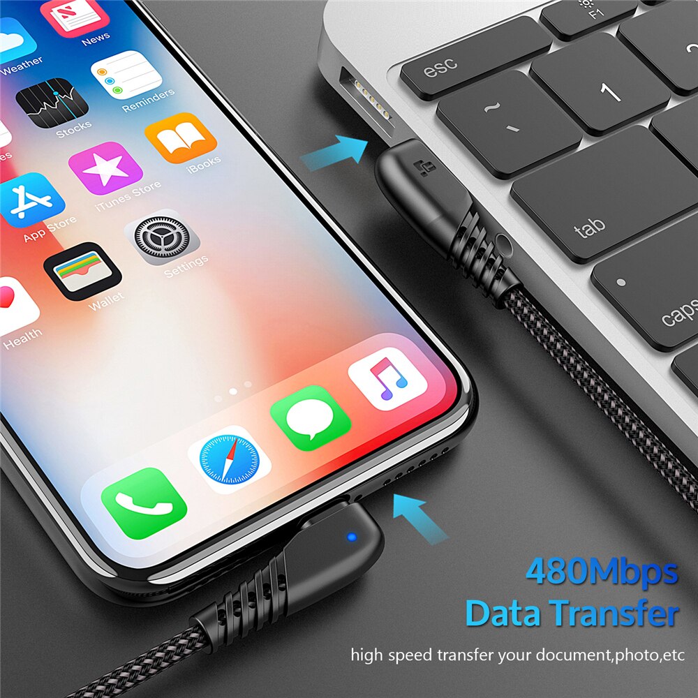 TIEGEM USB Cable For iPhone X 8 7 6 5 6s Plus Cable Fast Charging Cable 8 Pin Mobile Phone Charger Cord Adapter Usb Data Cable