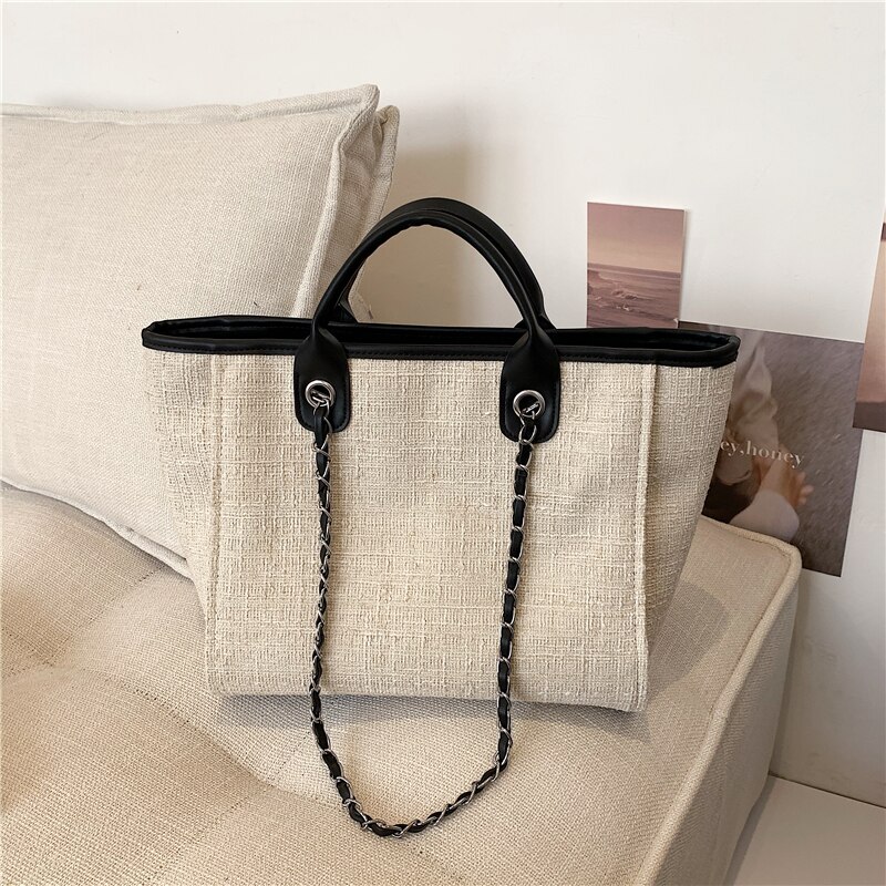 Vrouwen Canvas Handtassen Tassen Dames Grote Capaciteit Schouder Messenger Bags Mode Vrouwelijke Reistas: WHITE