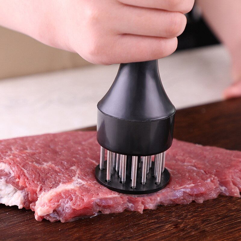 Manuale in acciaio inox ago carne strumento maniglia di Plastica professionale di pino ago carne inteneritore per bistecca di manzo gadget da cucina