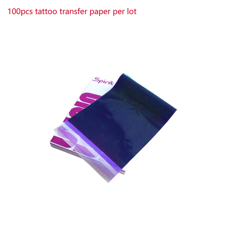 100 stk/parti tatoveringsoverførselspapirforsyning sporkopi kropskunst stencil kulstofoverførselspapir  a4