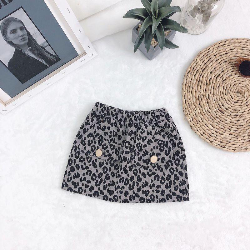 Chifuna sommer leopard mønster knap nederdele til piger 1-5 år gamle børne nederdel børne nederdel til piger børne nederdele