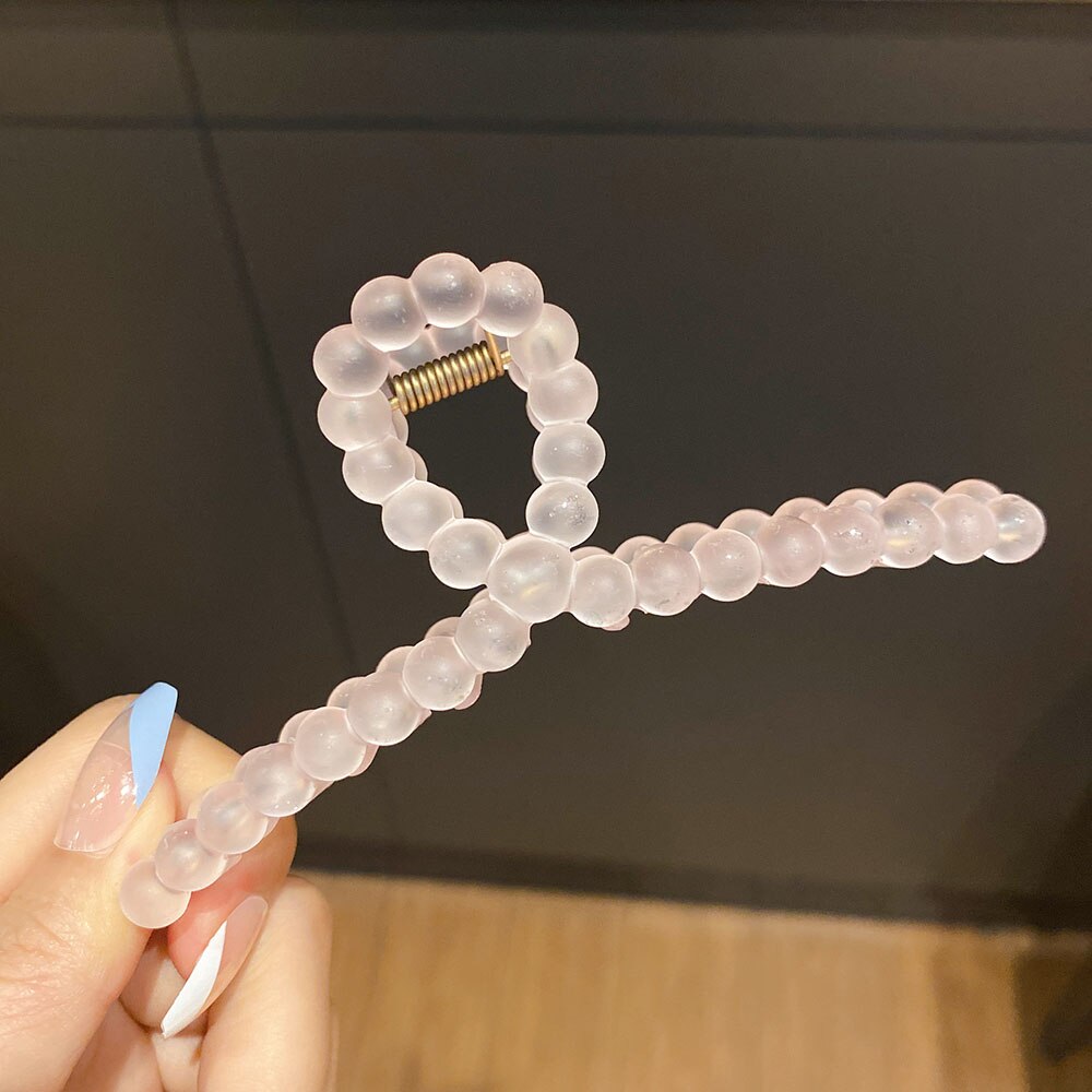 Kvinner hårspenner mette hår klør hår tilbehør hårspenner hårnåler dame hårgrep hodeplagg jenter ornamenter krabbebånd: Rosa