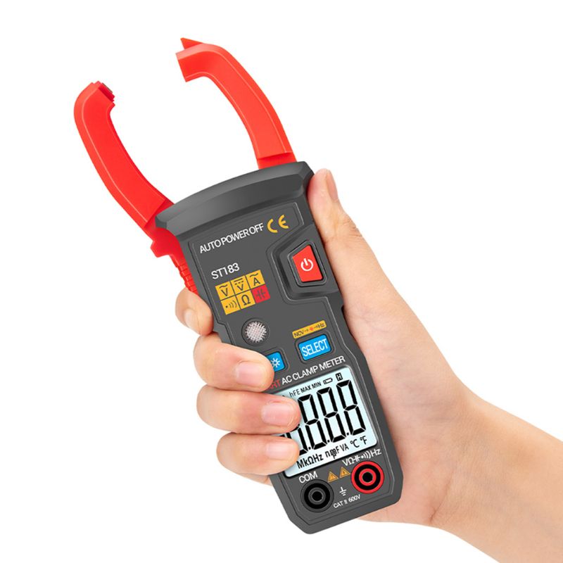Dc/ac digital klämmätare  st181 6000 räkningar multimeter amperemeter strömspänningstestare bil amp hz kapacitans ncv ohm test