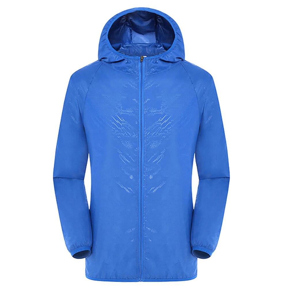 Cyclisme vestes à capuche Anti-UV séchage rapide Camping randonnée veste femmes hommes plein air Sport escalade S-4XL grande taille: Blue / 4XL