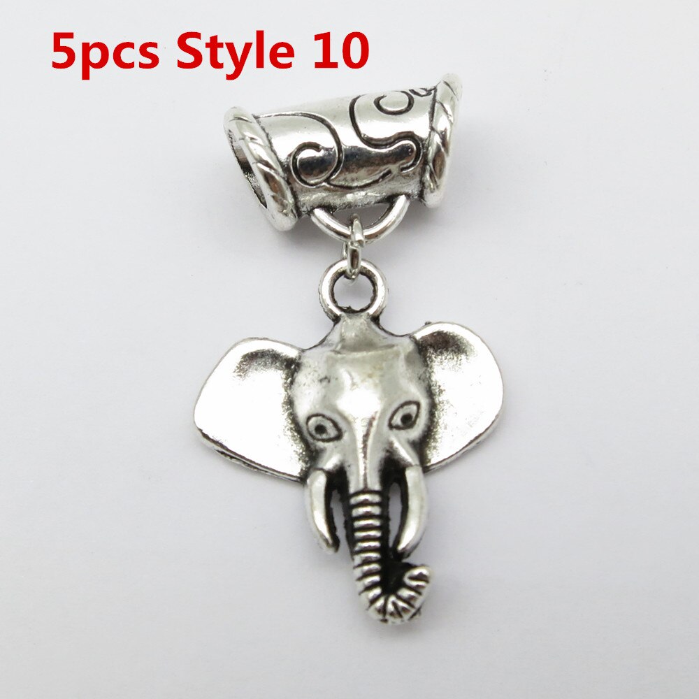 5Pcs/Pack metal Silver different charms hair braid dread dreadlock beads rings tube approx 6mm hole hair accessories: 5pcs Style 10