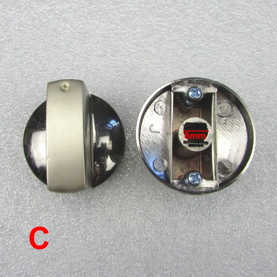 Bouton de cuisinière à gaz en alliage de Zinc, 2 pièces, métal intégré, 0 degré, 6mm, 45 degrés, 8mm: c