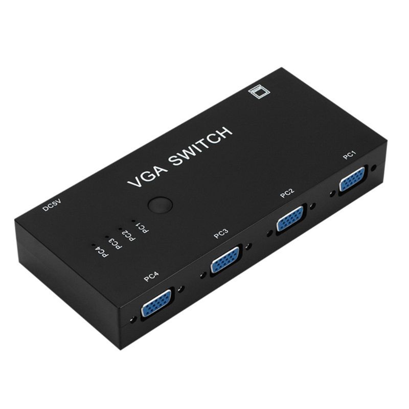 Divisor VGA 1080P 4 puertos 1 en 2 salida VGA interruptor 1X4 macho a hembra con Cable LX9A