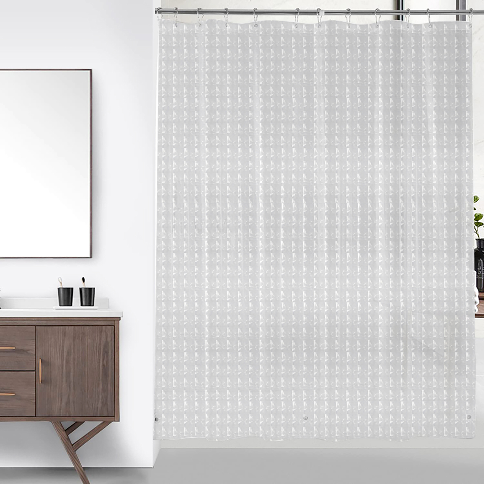 PEVA-Duschvorhang, wasserdichter Kunststoff, durchsichtige Badvorhänge, transparent/bunt, Badezimmervorhänge, Mehltau, Zuhause, Luxus mit Haken