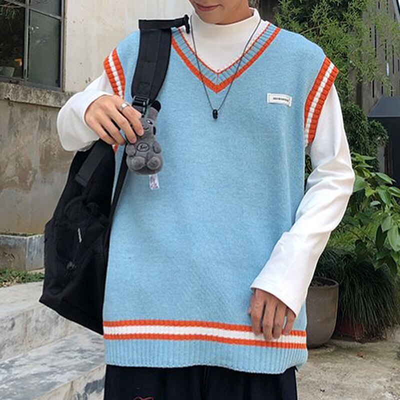 School Uniform Sweater For Women And Men College British Japanese JK V - neck Girls And Boys Vest Cotton Outerwear Knitting Coat