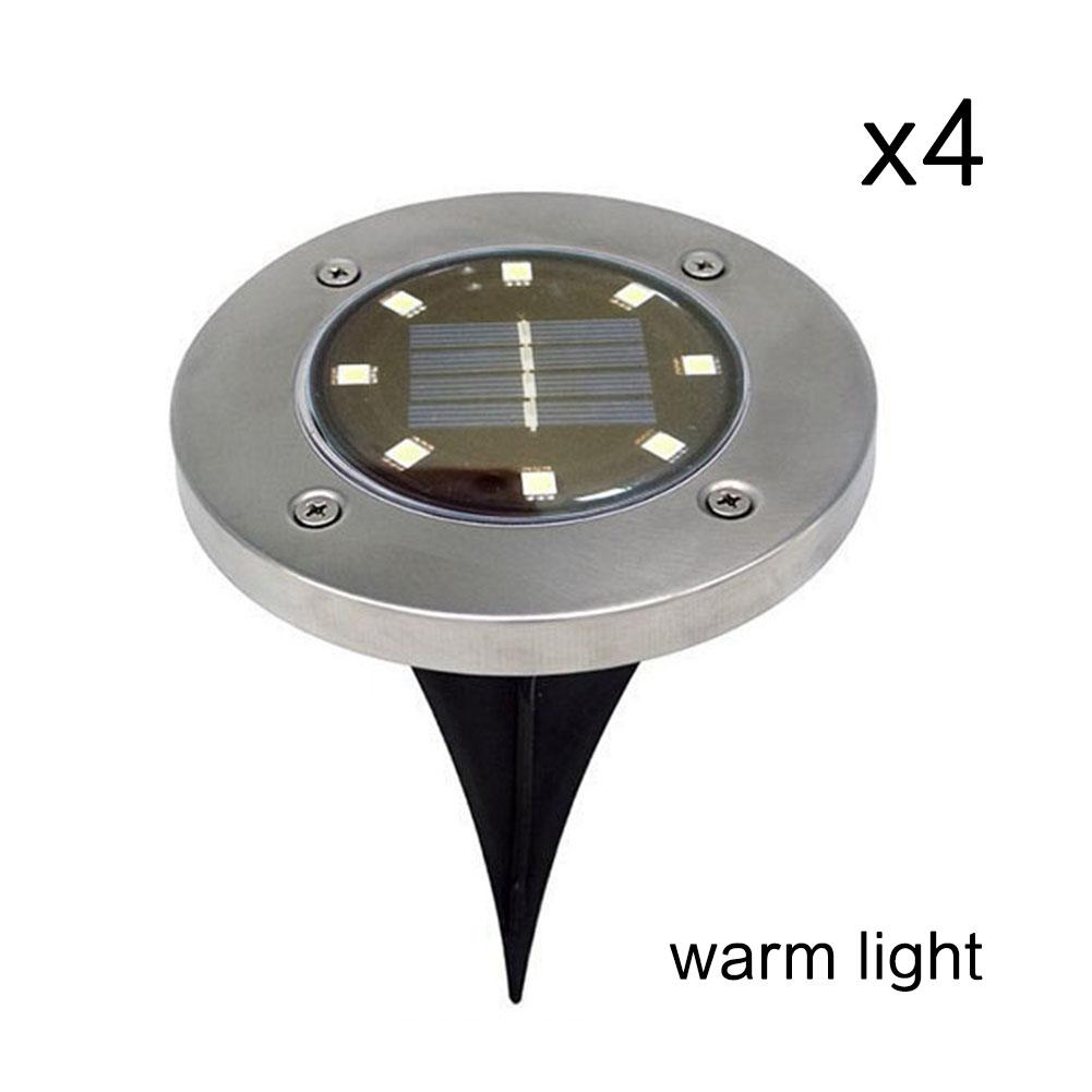 LED Solar Ground Lights Built-in Battery Underground Lights Solar Buried Outdoor Garden Courtyard Path Ground Light: 4 warm light