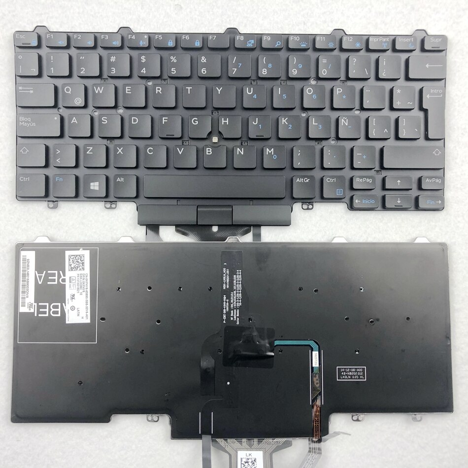 Latin Backlit Laptop Keyboard For Dell Latitude E5450 E5470 E5480 E7450 E7470 E7480 LA Layout: Default Title