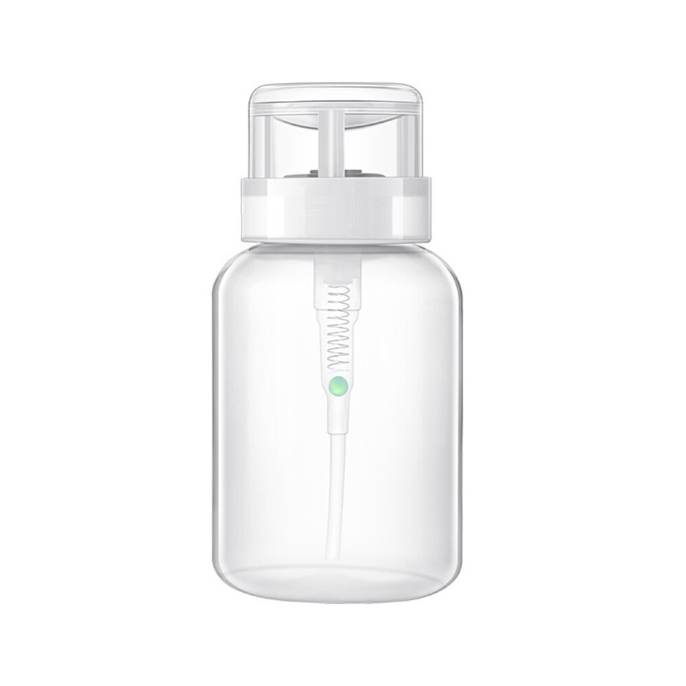 200ml Nagellak Lege Plastic Fles Alcohol Liquid Remover Pomp Water Dispenser Fles Nail UV Gel Cleaning Tool: white