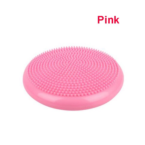 PVC Inflatable Fitness Ball Yoga Massage Cushion Mat Yoga Half Ball Physical Exercise Point Massage Stepping Balance Cushion Mat: Pink