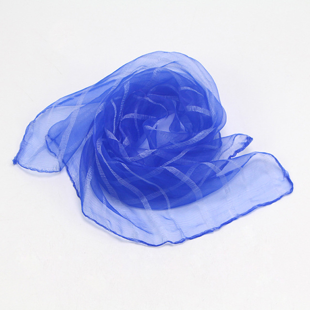 60*60 cm femmes rayé foulard bonbons couleur unie écharpes 20 pcs/paquet en mousseline de soie Nylon enfants Performance variété spectacle danse écharpes: Bleu royal