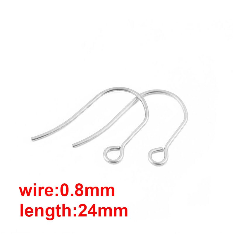 100pcs/lot Stainless Steel Gold/Silver Color Earring Hooks French Ear Wires for DIY Earrings Jewelry Making Findings: steel 0.8x24mm