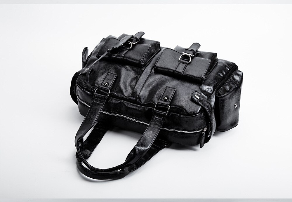 Miwind Pu Casual Reistas Plunjezak Pure Kleur Reizen Tote Grote Capaciteit Mannen Handtas LSTJ031