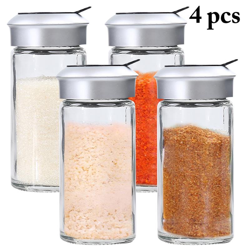 Botella de vidrio sin plomo para condimentos, agitador de vidrio transparente, botella de especias para sal, pimienta, azúcar, accesorios de cocina: 3