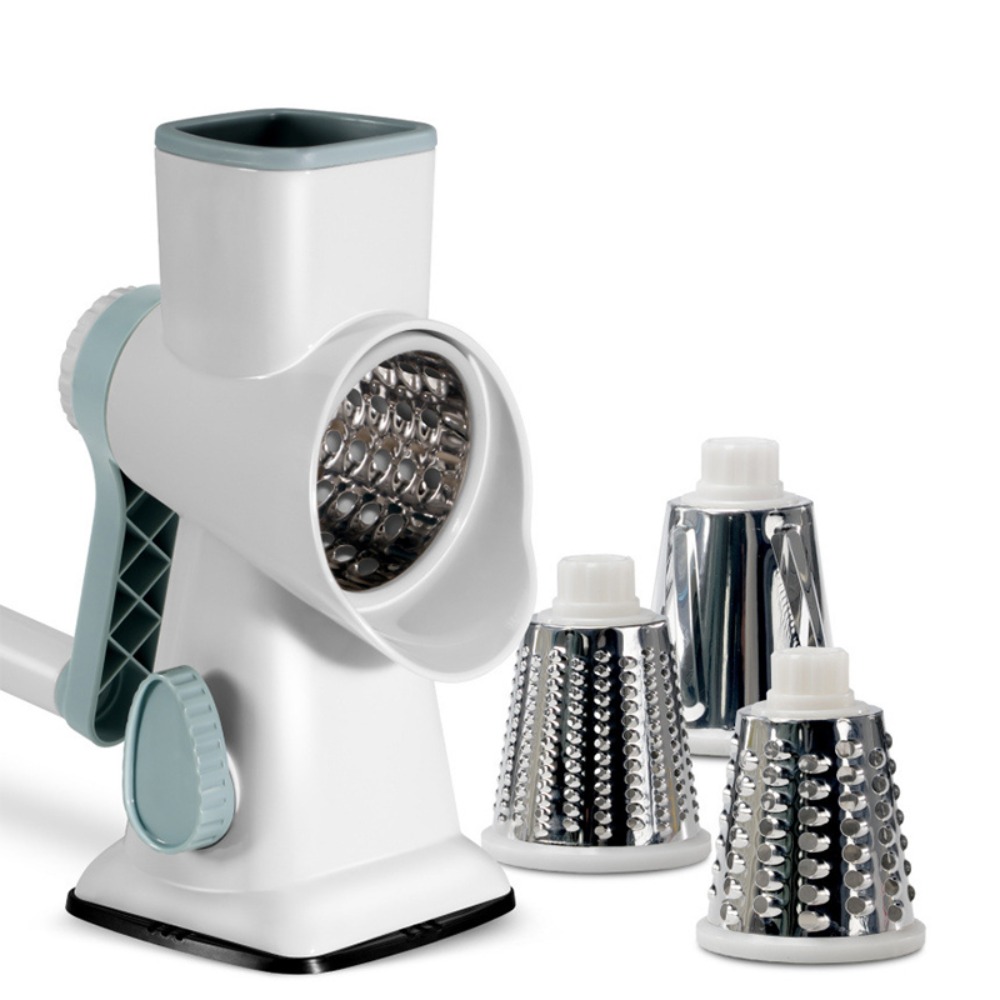 Keukengadget 3-in-1 Handslinger Groentesnijder Handmatig Arbeidsbesparende Roterende Kaasrasp Plastic Groentenversnipperaar Wortelen: Licht Groen