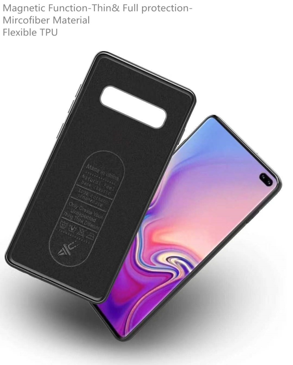 Funda magnética para coche para Samsung Galaxy S10 S10e S10 Plus TPU funda magnética de silicona para Samsung S9/s9 plus y placa de Metal