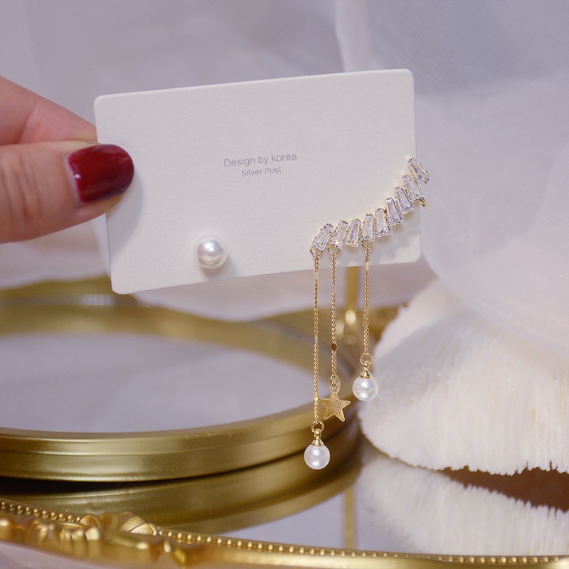 Ins offre spéciale de bohême gland CZ boucle d'oreille pour les femmes 14K véritable or complet Zircon boucle d'oreille Eardrop bijoux faits à la main
