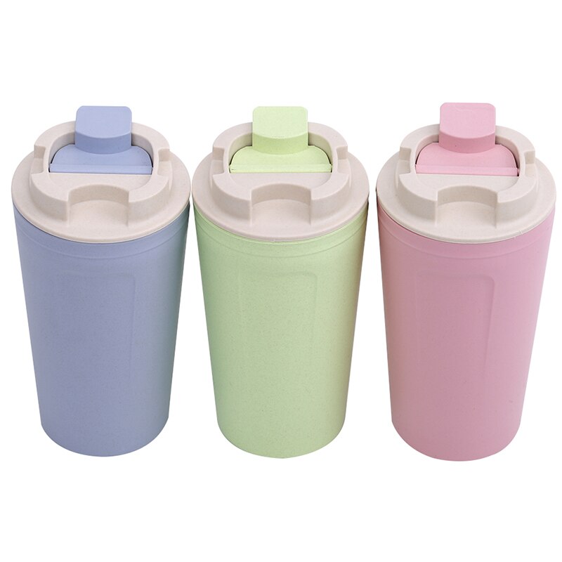 420Ml Bamboe Houtskool Fiber Milieuvriendelijke Tarwe Stro Cup Kantoor Reizen Koffie Cup Eenvoudige Grote Capaciteit Waterfles