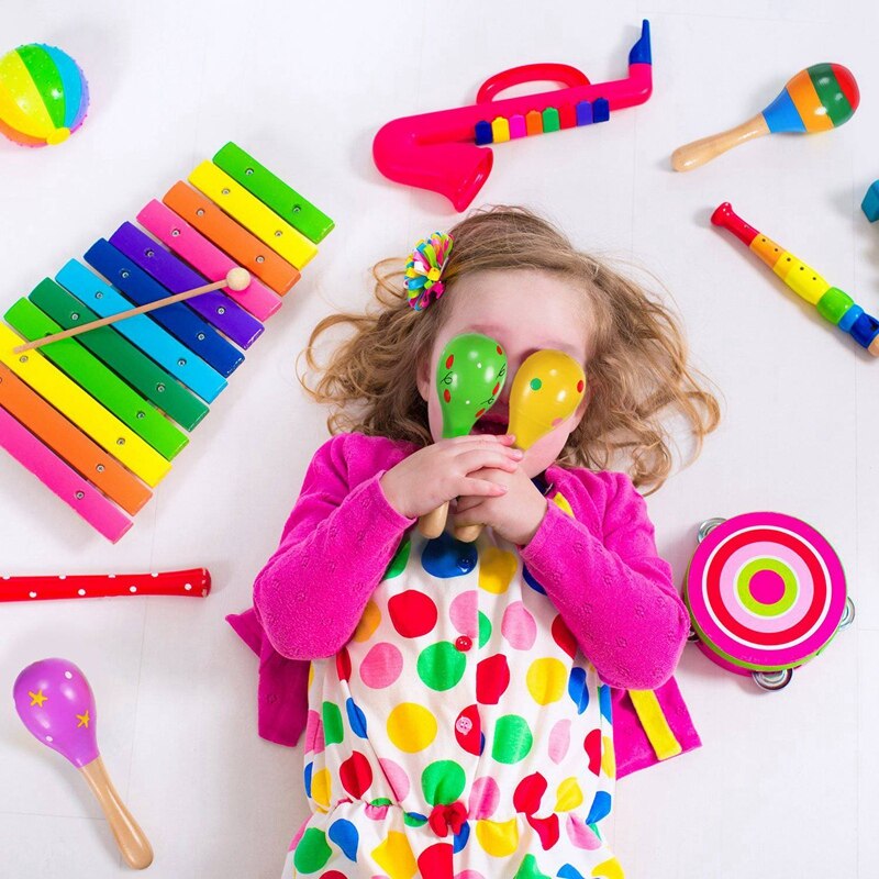 12 Stuks Maracas Voor Maraca Party Gunsten Houten Maracas Kleurrijke Mini Maracas Voor Fiesta Gunsten Muziekinstrumenten Maracas, R