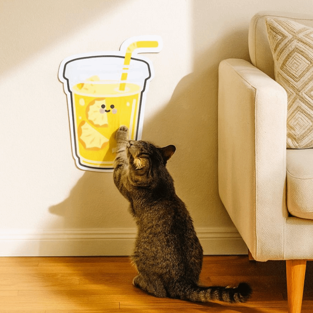 Self-Adhesive Cat Scratcher Cartoon Wear-Resistant Wall Scratching Pad Non Shedding Wall Mounted Felt Grabbing Board Home