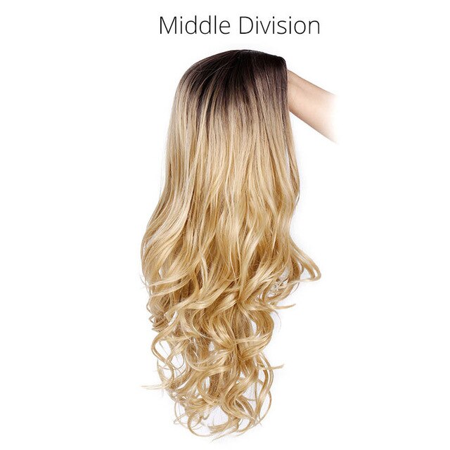 I's a wig Ombre Brown Wig Long Wavy Synthetic Wigs for Women Blonde Gray White Black Red Wig Glueless Hair can be Cosplay: R6-27-613