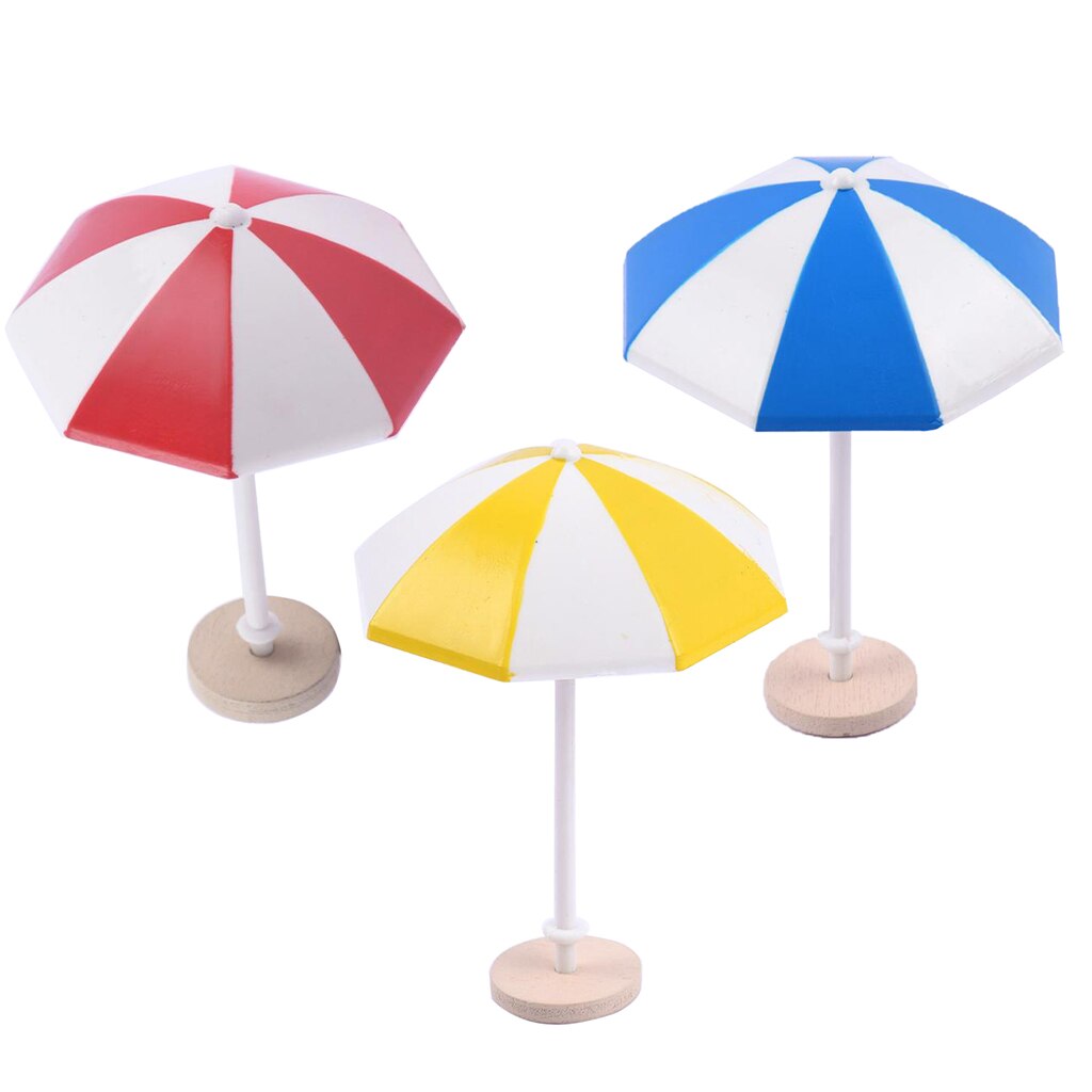Doll House Miniature Beach Sun Umbrella Dollhouse Colorful Scenes Decoration Photography Props