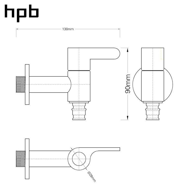 HPB Brass G1/2 G3/4 Bibcock Laundry Utility Faucets Garden Faucet Decorative Outdoor Faucet Washing Machine Connector Tap HP7302