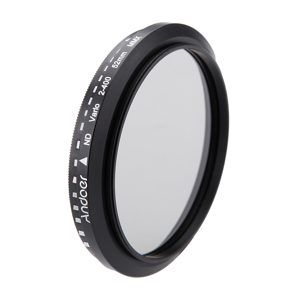 Andoer 49/52/55/58/62/67/72/77/82/mm ND Fader densité neutre réglable filtre Variable ND2 à ND400 pour Nikon Canon reflex numérique Camer