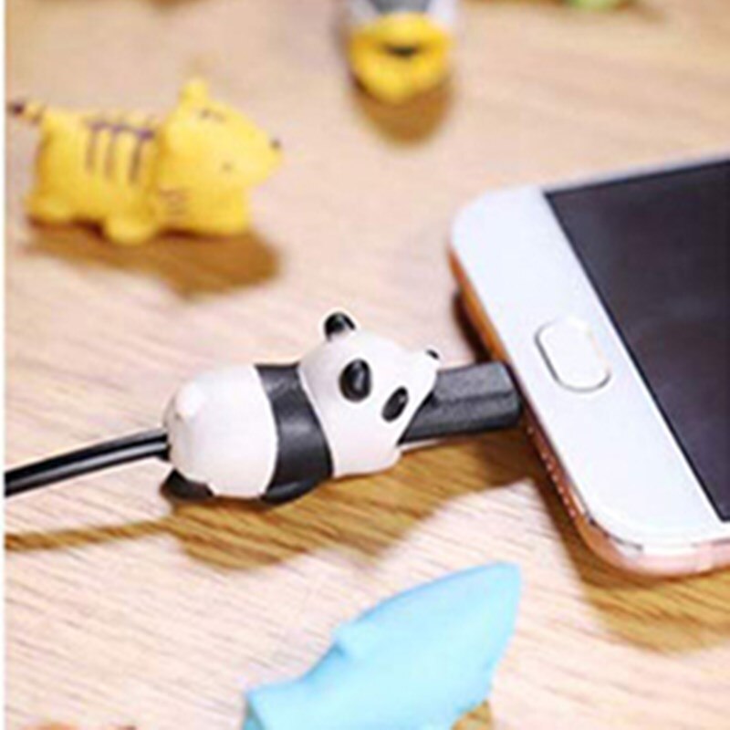 Tegneserie dyr kabel opruller arrangør sød mobiltelefon oplader ledning beskytter cover pvc blødt gummi materiale