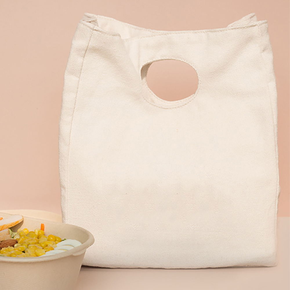 Płótno termiczna torba na lunch 2022 kobiet torba na pikniki biuro podróży dzieci nadruk z pielęgniarką organizator eco shopper torby do przechowywania torebki: Pure color