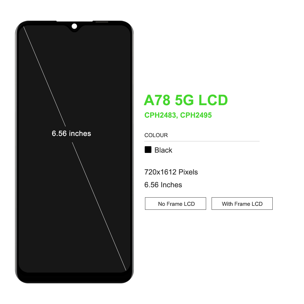 Pantalla LCD de 6,56 pulgadas para OPPO A78 5G con marco de pantalla táctil CPH2483 CPH2495 piezas de repuesto de Panel