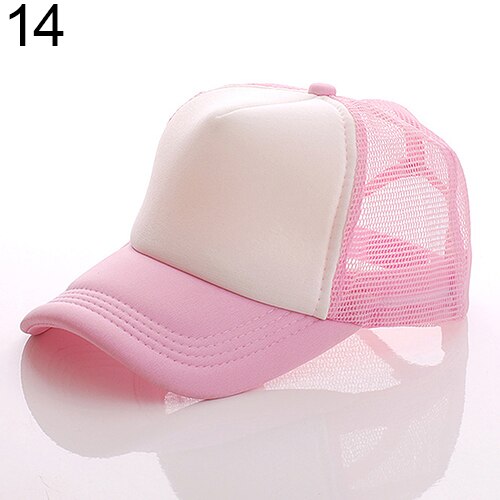 Unisex Trucker Cap Baseball Mesh Adjustable Hats: Pink White