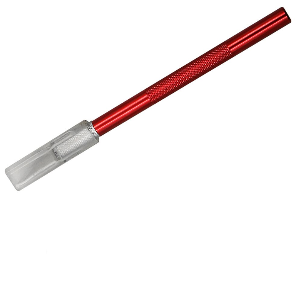 Juego de cuchillos de acero para manualidades, cortador de papel, pluma, bisturí, cuchillas de grabado para manualidades, dibujo, herramientas de mano de reparación, suministro de arte, 1 Juego: 1pc red