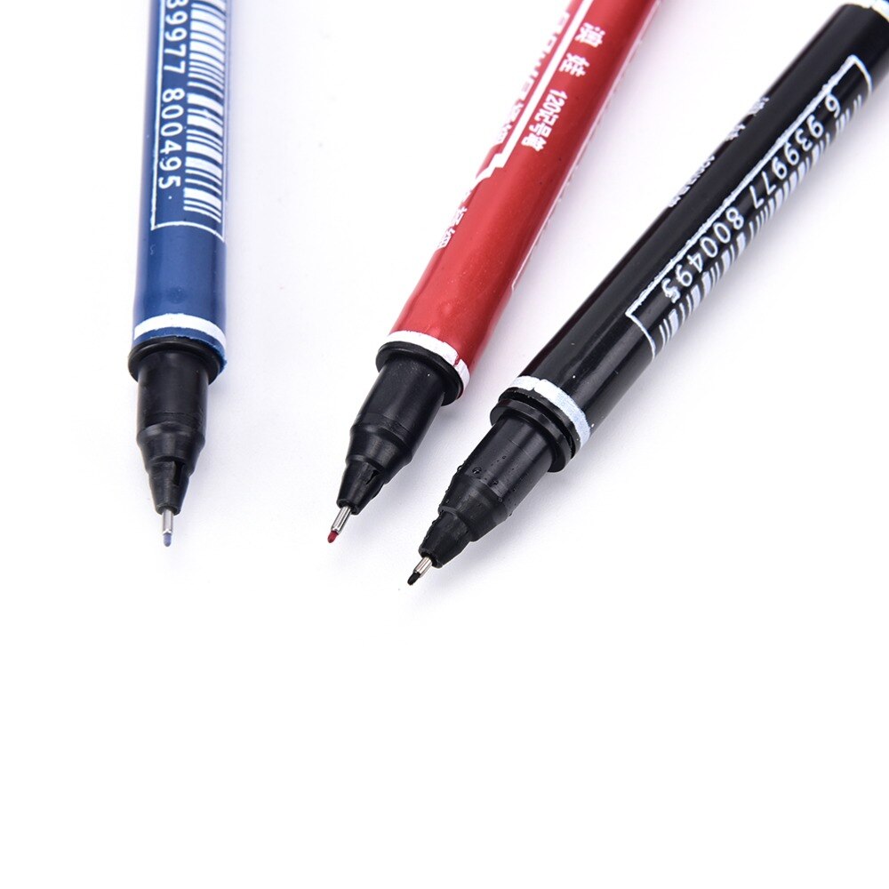 3 colores prácticos rotuladores de doble mano rotuladores de tinta impermeable portátil de color fino